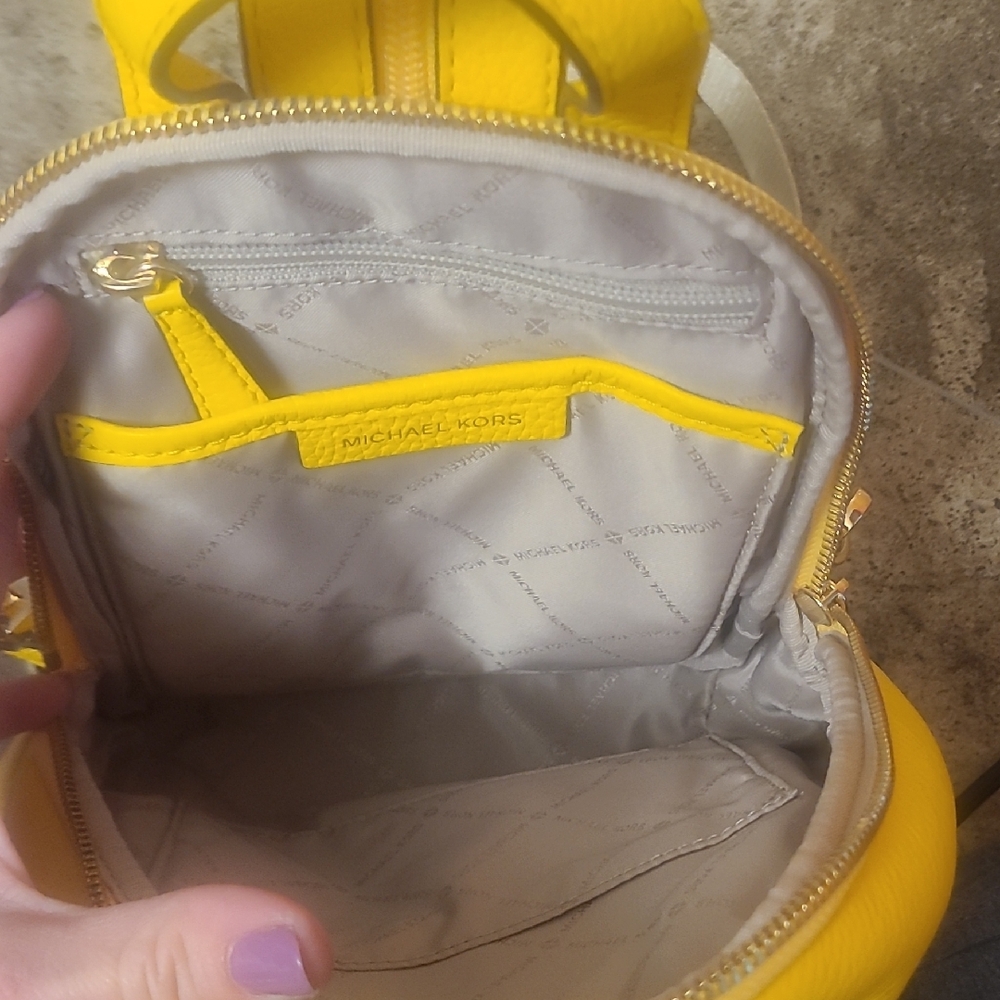 Michael Kors Vibrant Yellow Studded Backpack - Picture 6 of 15